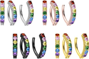 Titan Kristall Regenbogen Bauchnabelpiercing Clicker piercinginspiration®