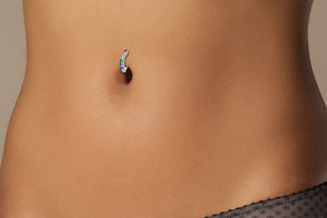 Titan Kristall Regenbogen Bauchnabelpiercing Clicker piercinginspiration®