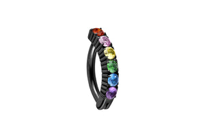 Titan Kristall Regenbogen Bauchnabelpiercing Clicker piercinginspiration®