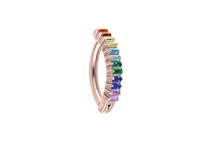 Titan Kristallbalken Regenbogen Bauchnabelpiercing Clicker piercinginspiration®