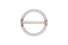 Laden Sie das Bild in den Galerie-Viewer, Titan Nippel Ring Clicker Eingefasste Kristalle piercinginspiration®