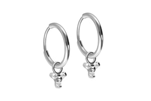 Pendientes de aro clicker de titanio flor de cristal