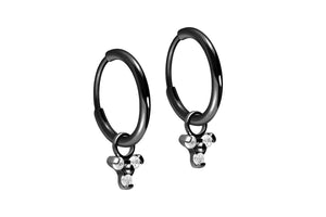 Pendientes de aro clicker de titanio flor de cristal