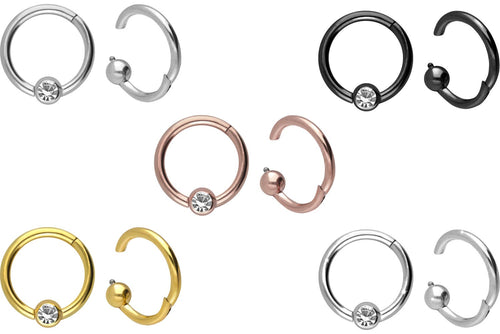 Titan Clicker Ring Kugel Kristall piercinginspiration®
