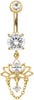 Lotus Kristall Titan Bananabell mit Innengewinde piercinginspiration®
