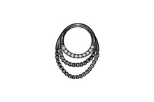 Load the image into the gallery viewer, Clicker Ring 2 Chains Encased Crystals piercinginspiration®