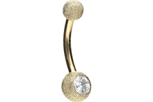 Laden Sie das Bild in den Galerie-Viewer, 18 Karat Gold Kristall Diamantoptik Bauchnabelpiercing Barbell piercinginspiration®