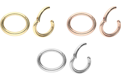 18 Karat Gold Clicker Ring Oval piercinginspiration®