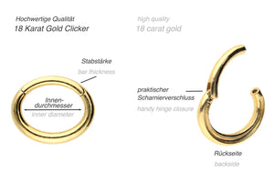 Anillo ovalado de oro de 18 quilates ovalado piercinginspiration®