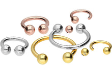 Load the picture into the gallery viewer, 18k (750) gold horseshoe ring barbell piercinginspiration®