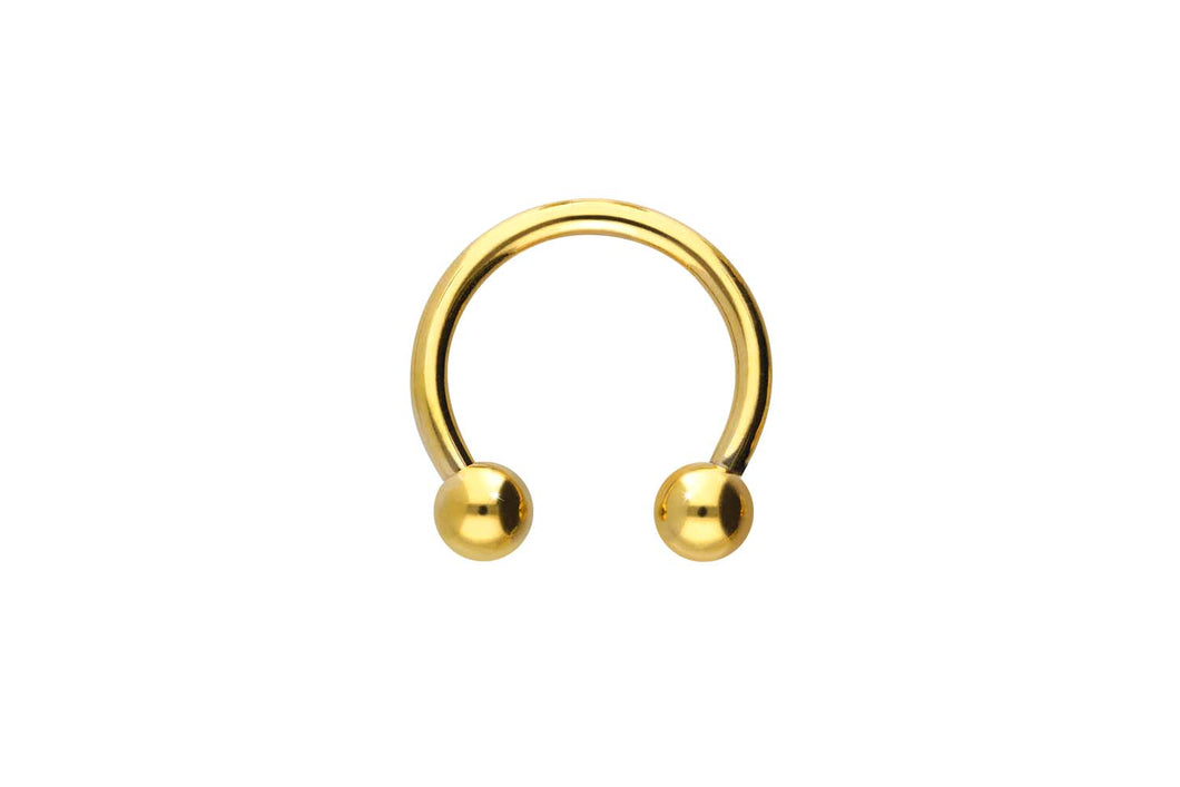 18 Karat (750er) Gold Hufeisen Ring Barbell piercinginspiration®