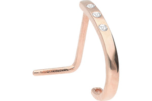 Pendiente de nariz de cristal estrecho de oro de 18 quilates piercinginspiration®