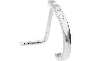 Pendiente de nariz de cristal estrecho de oro de 18 quilates piercinginspiration®