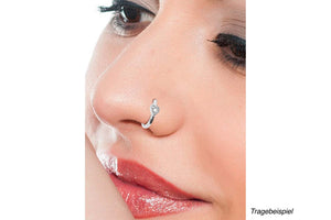 18 Karat Gold Kristall Herz Nasenstecker piercinginspiration®