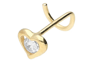 Spirale borchiata in cristallo con cuore in oro 18 carati piercinginspiration®