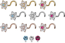 Upload the picture to the gallery viewer, crystal flower nose stud 18 carat gold piercinginspiration®