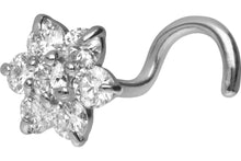 Upload the picture to the gallery viewer, crystal flower nose stud 18 carat gold piercinginspiration®