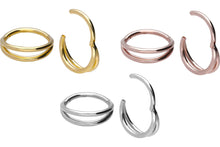 Laden Sie das Bild in den Galerie-Viewer, 18 Karat Gold Clicker Ring Doppel Ring piercinginspiration®
