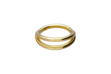 Laden Sie das Bild in den Galerie-Viewer, 18 Karat Gold Clicker Ring Doppel Ring piercinginspiration®