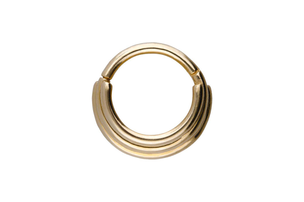 18 Karat Gold Dreifach Clicker Ring piercinginspiration®
