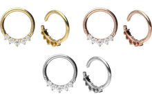 Upload the image to the gallery viewer, 18 carat gold clicker ring 5 crystals piercinginspiration®
