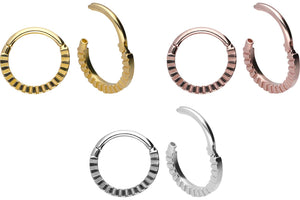 18 carat gold clicker ring zebra piercinginspiration®