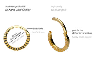 18 carat gold clicker ring zebra piercinginspiration®