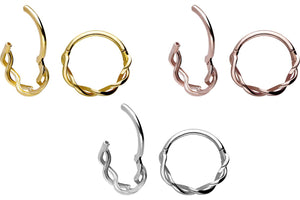 18 Karat Gold Clicker Ring Double Twisted Conch piercinginspiration®