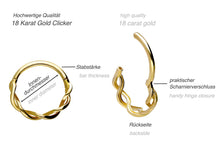 Carica l'immagine nel visualizzatore della galleria, anello clicker in oro 18 carati con doppia girata piercinginspiration®