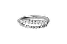 Sube la imagen al visor de la galería, 18k Gold Clicker Ring Double Multiple Balls Crystals piercinginspiration®
