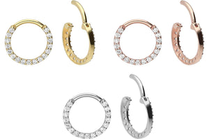 Anello clicker in oro 18 carati 13 cristalli piercinginspiration®