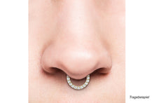 Upload the image to the gallery viewer, 18 carat gold clicker ring 13 crystals piercinginspiration®
