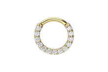 Laden Sie das Bild in den Galerie-Viewer, 18 Karat Gold Clicker Ring 13 Kristalle piercinginspiration®