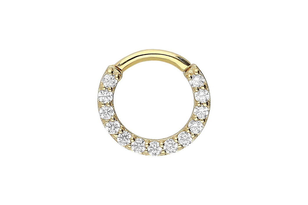 18 Karat Gold Clicker Ring 13 Kristalle piercinginspiration®