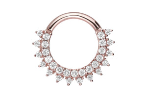 18 carat gold clicker ring multiple crystals sun piercinginspiration®