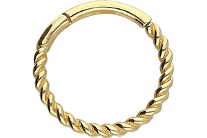 Clicker Ring Gedreht 18 Karat Gold piercinginspiration®