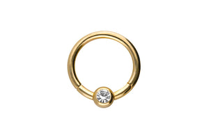 18 carat gold ball crystal clicker ring piercinginspiration®