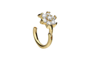 18 carat gold clicker ring flower crown crystal piercinginspiration®