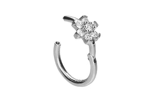 18 carat gold clicker ring flower crown crystal piercinginspiration®