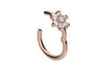 Upload the image to the Gallery Viewer, 18k Gold Clicker Ring Flower Crown Crystal piercinginspiration®