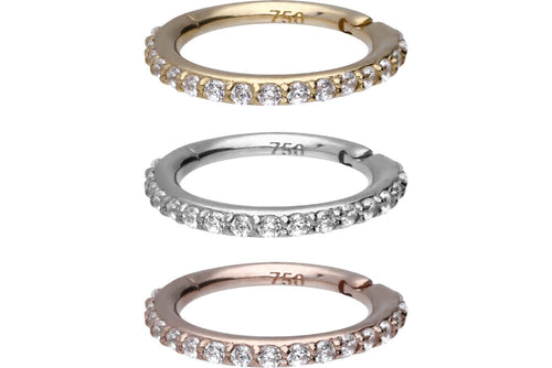 18 Karat Gold Multiple Kristalle Clicker Ring piercinginspiration®