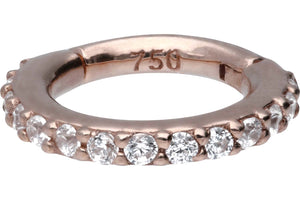 18 Carat Gold Multiple Crystals Clicker Ring piercinginspiration®