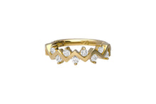 Sube la imagen al Visor de la galería, 18k Gold Clicker Ring Jag Crystals piercinginspiration®