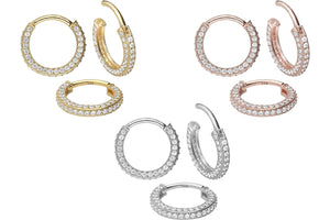 18 carat gold full crystal clicker ring piercinginspiration®