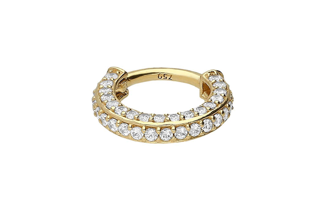 18 Karat Gold Voll Kristall Clicker Ring piercinginspiration®