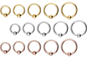 18 carat gold ball clicker ring piercinginspiration®