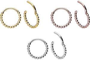 18 carat gold clicker ring multiple balls piercinginspiration®