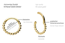 Upload the image to the Gallery Viewer, 18k Gold Clicker Ring Multiple Balls piercinginspiration®