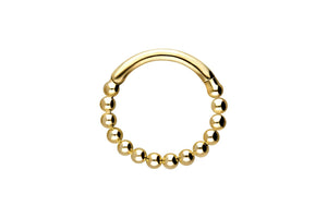 Anello clicker in oro 18 carati con sfere multiple piercinginspiration®