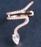 Pendiente de serpiente de cristal plata de ley 925 piercinginspiration®